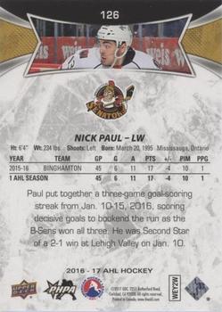 2016-17 Upper Deck AHL - Red #126 Nick Paul Back