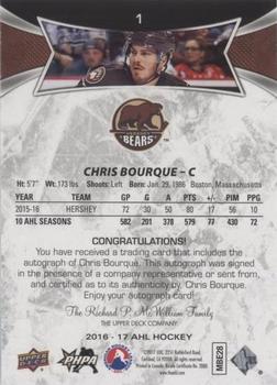 2016-17 Upper Deck AHL - Autographs #1 Chris Bourque Back