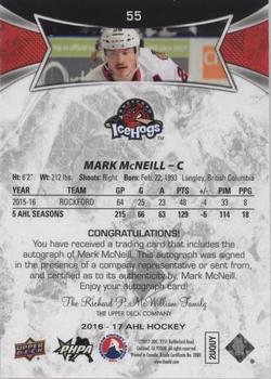 2016-17 Upper Deck AHL - Autographs #55 Mark McNeill Back