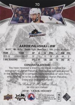 2016-17 Upper Deck AHL - Autographs #70 Aaron Palushaj Back