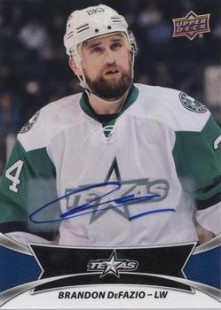 2016-17 Upper Deck AHL - Autographs #74 Brandon DeFazio Front
