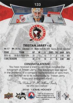 2016-17 Upper Deck AHL - Autographs #133 Tristan Jarry Back