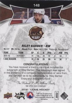 2016-17 Upper Deck AHL - Autographs #148 Riley Barber Back