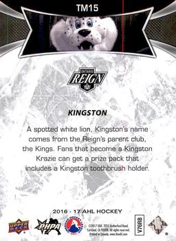 2016-17 Upper Deck AHL - Team Mascots #TM15 Kingston Back