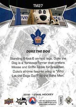 2016-17 Upper Deck AHL - Team Mascots #TM27 Duke The Dog Back