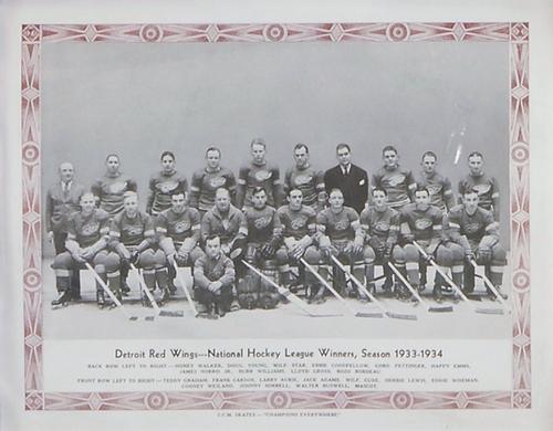 1933-34 CCM Photos (Brown Border) #NNO Detroit Red Wings Front