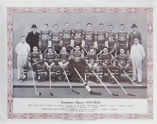 1933-34 CCM Photos (Brown Border) #NNO Montreal Canadiens Front
