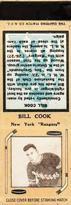 1934-36 Diamond Matchbooks (Tan 2) #NNO Bill Cook Front