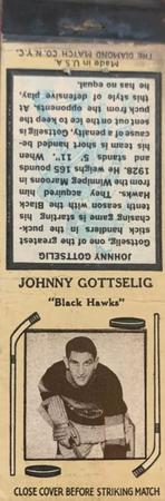 1935-36 Diamond Matchbooks (Tan 3) #NNO Johnny Gottselig Front