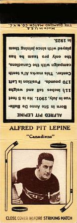 1935-36 Diamond Matchbooks (Tan 3) #NNO Alfred Pit Lepine Front