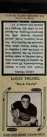 1935-36 Diamond Matchbooks (Tan 3) #NNO Louis Trudel Front