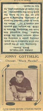 1936-37 Diamond Matchbooks (Tan 4) #NNO Johnny Gottselig Front