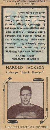 1936-37 Diamond Matchbooks (Tan 4) #NNO Harold Jackson Front