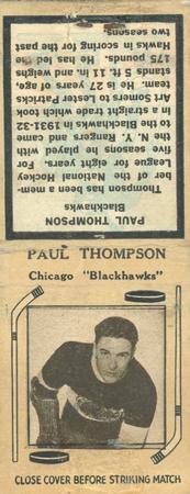 1936-37 Diamond Matchbooks (Tan 4) #NNO Paul Thompson Front