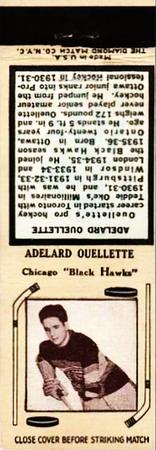 1937-38 Diamond Matchbooks (Tan 5) #NNO Adelard Ouellette Front