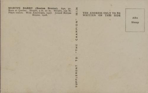 1935-36 Amalgamated Press The Champion #NNO Martin Barry Back