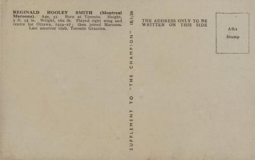 1935-36 Amalgamated Press The Champion #NNO Hooley Smith Back