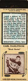 1937-38 Diamond Matchbooks (Tan 6) #NNO Carl Dahlstrom Front