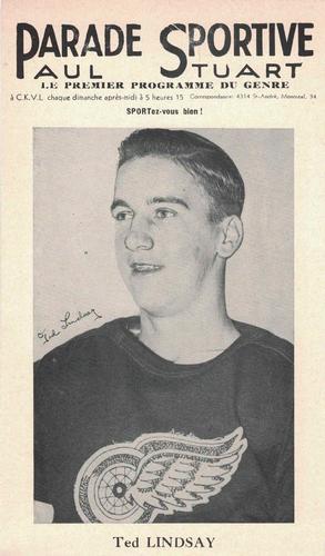 1943-48 Parade Sportive #NNO Ted Lindsay Front