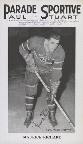 1943-48 Parade Sportive #NNO Maurice Richard Front
