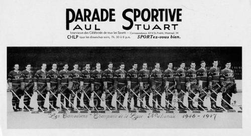 1943-48 Parade Sportive #NNO Montreal Canadiens Team Photo 1946-47 Front