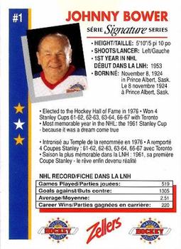 1992-93 Zellers Masters of Hockey - Signature Series #NNO Johnny Bower Back