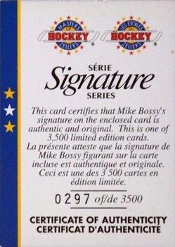 1995-96 Zellers Masters of Hockey Signature Series - Certificate of Authenticity #NNO Mike Bossy Front