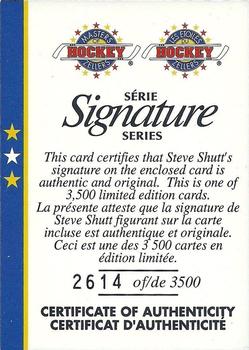 1995-96 Zellers Masters of Hockey Signature Series - Certificate of Authenticity #NNO Steve Shutt Front