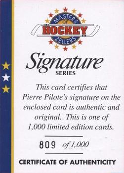 1994-95 Zellers Masters of Hockey - Certificate of Authenticity Yellow #NNO Pierre Pilote Front