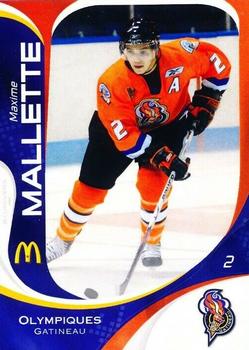 2007-08 Extreme Gatineau Olympiques (QMJHL) #3 Maxime Mallette Front