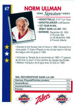 1994-95 Zellers Masters of Hockey - Signature Series Yellow #NNO Norm Ullman Back