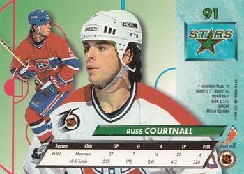 2016-17 Fleer Showcase - 25th Anniversary Stamped 1992-93 Ultra Buyback #91 Russ Courtnall Back
