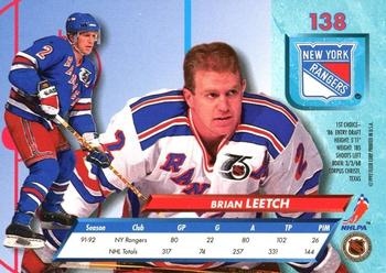 2016-17 Fleer Showcase - 25th Anniversary Stamped 1992-93 Ultra Buyback #138 Brian Leetch Back