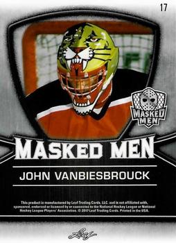 2017 Leaf Masked Men - Masked Men Metal #17 John Vanbiesbrouck Back