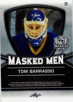 2017 Leaf Masked Men - Masked Men Metal #28 Tom Barrasso Back