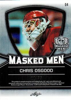 2017 Leaf Masked Men - Masked Men Metal Blue Prismatic #4 Chris Osgood Back