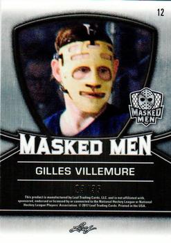 2017 Leaf Masked Men - Masked Men Metal Blue Prismatic #12 Gilles Villemure Back