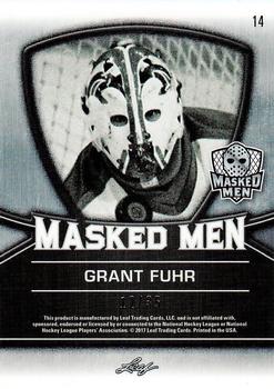 2017 Leaf Masked Men - Masked Men Metal Blue Prismatic #14 Grant Fuhr Back