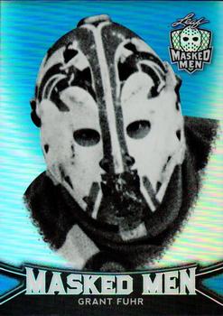 2017 Leaf Masked Men - Masked Men Metal Blue Prismatic #14 Grant Fuhr Front