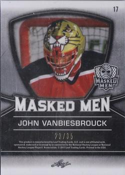 2017 Leaf Masked Men - Masked Men Metal Blue Prismatic #17 John Vanbiesbrouck Back