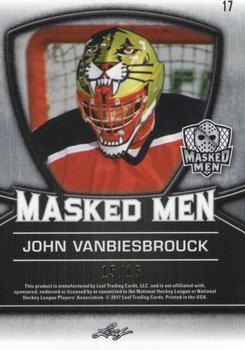 2017 Leaf Masked Men - Masked Men Metal Pink Prismatic #17 John Vanbiesbrouck Back