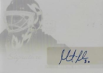 2017 Leaf Masked Men - Signature Goalies Relics Printing Plates Yellow #SG-10 Martin Brodeur Front