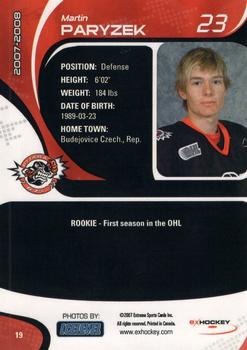2007-08 Extreme Ottawa 67's (OHL) #19 Martin Paryzek Back
