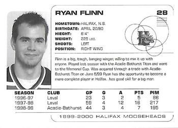 1999-00 Halifax Mooseheads (QMJHL) #NNO Ryan Flinn Back