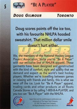 1993-94 Upper Deck NHLPA/Roots #5 Doug Gilmour Back