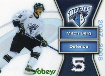 2007-08 Sobey's Saskatoon Blades (WHL) #NNO Mitch Berg Front