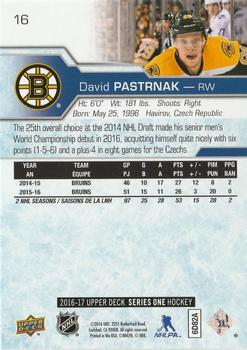 2016-17 Upper Deck - Silver Foil #16 David Pastrnak Back