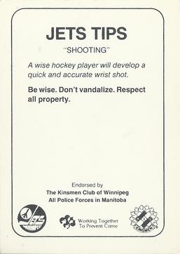 1985-86 Winnipeg Jets Police #NNO Jim Kyte Back