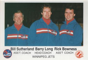 1985-86 Winnipeg Jets Police #NNO Bill Sutherland / Barry Long / Rick Bowness Front