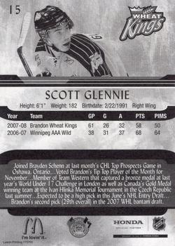 2008-09 McDonald's Brandon Wheat Kings (WHL) #NNO Scott Glennie Back